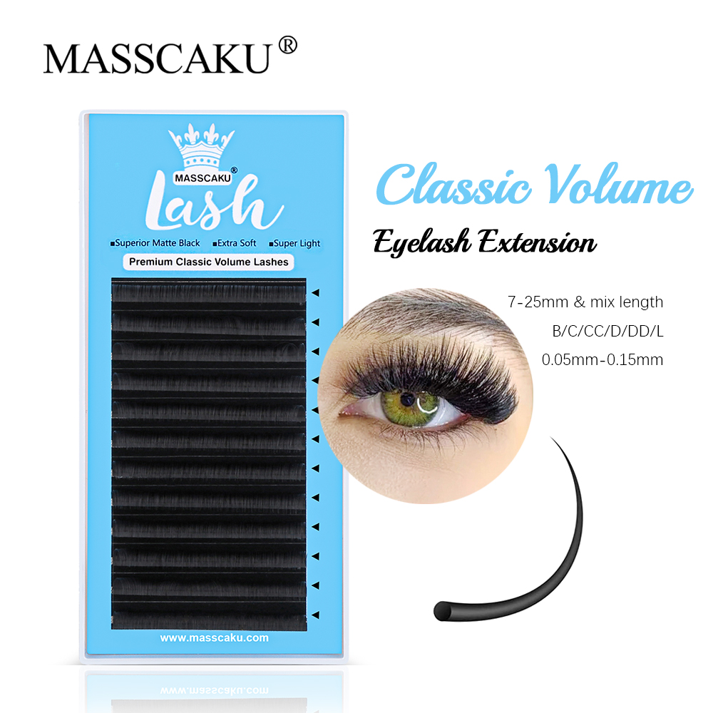 Hair Care Vegan - MASSCAKU-Classic Regular Eyelash Extension, Individual Natural