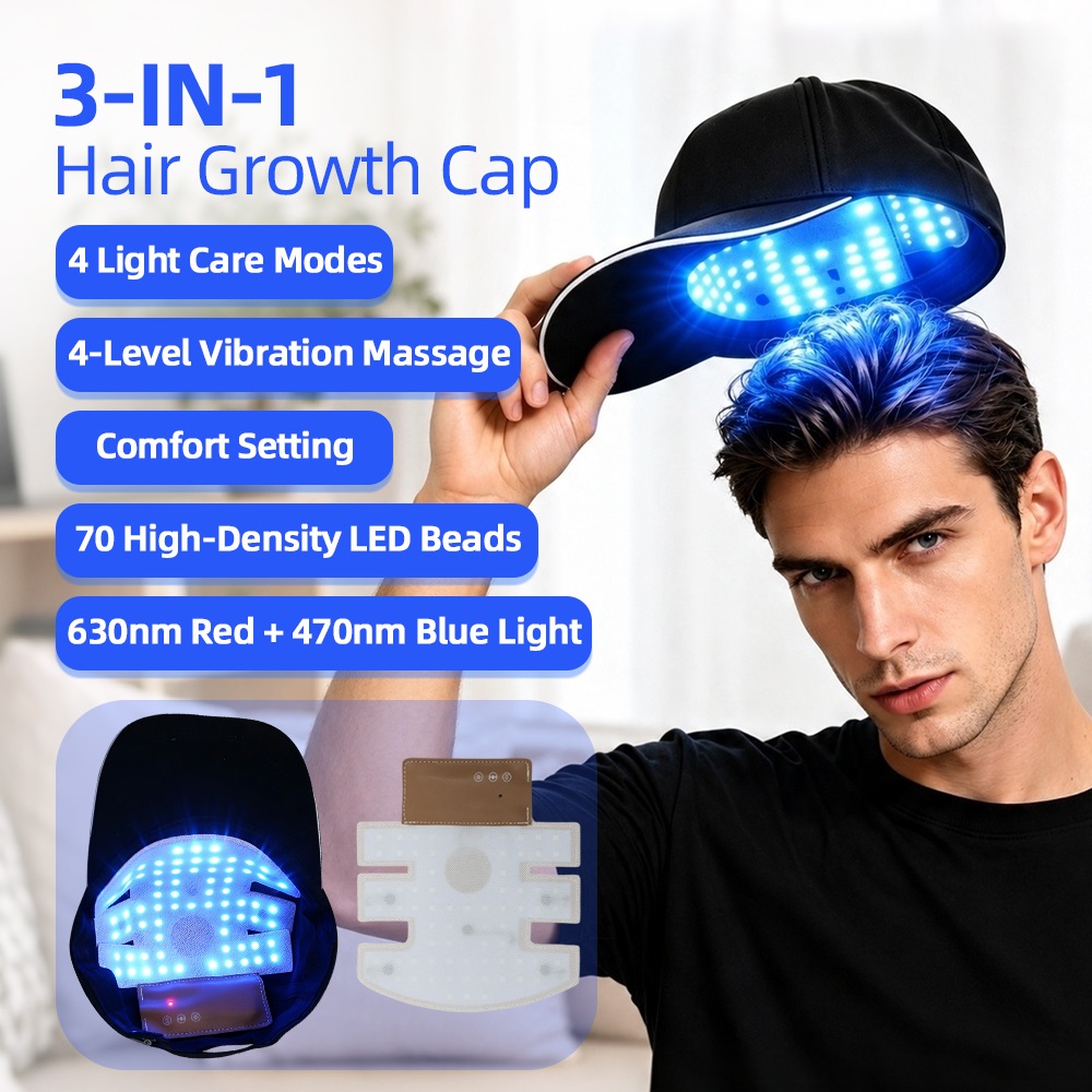 Hair Care Vegan - Capacete de Crescimento Capilar com Luz