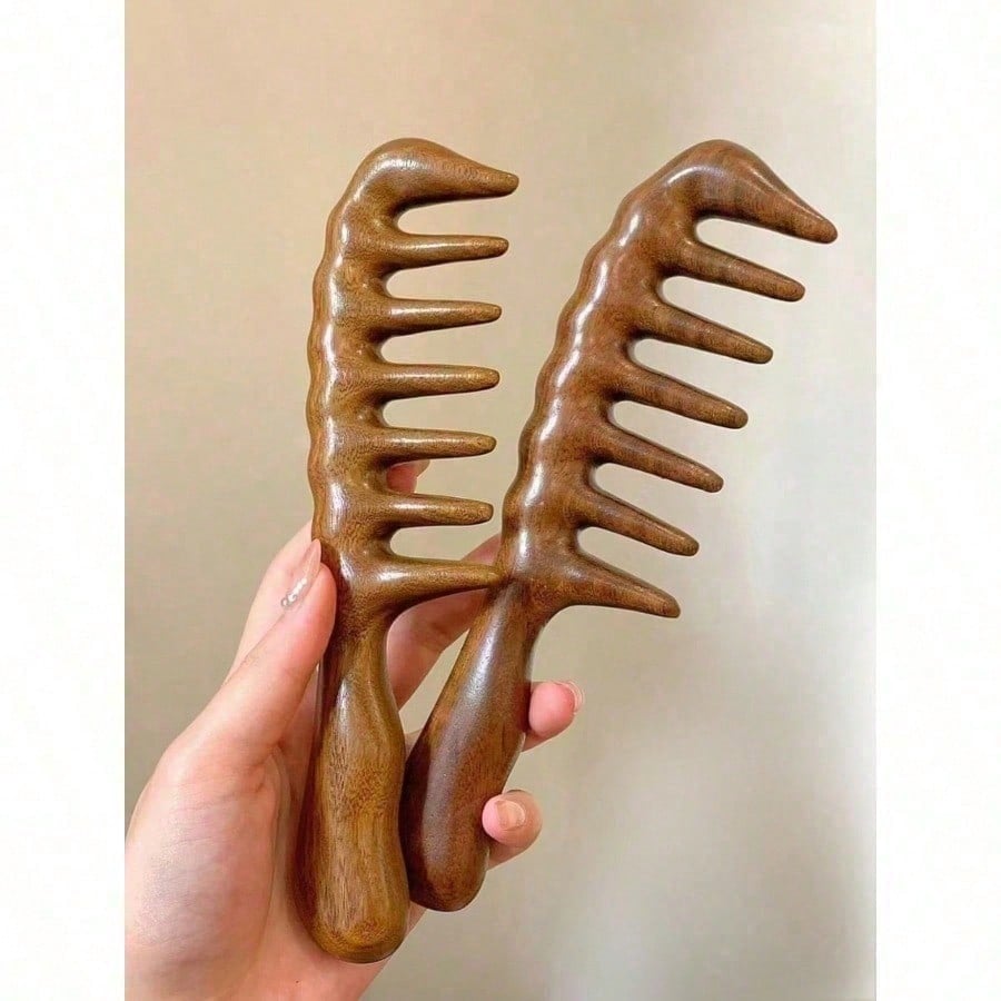 Pente de madeira de sândalo na - Hair Care Curly Hair avaliação e preço