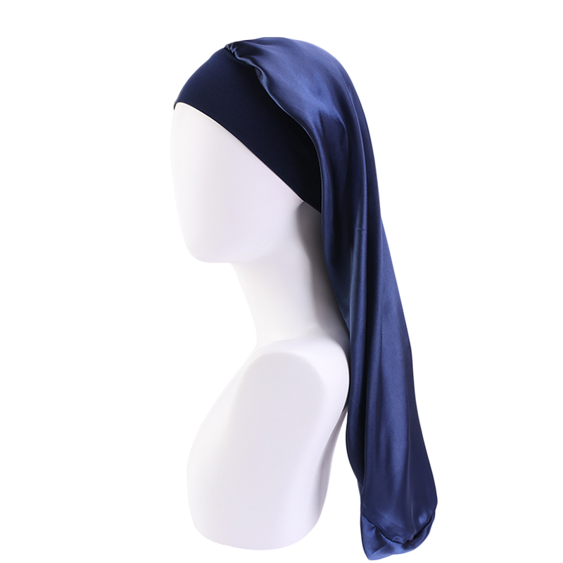 Novo longo cetim gorro de dorm - Hair Care Curly Hair avaliação e preço
